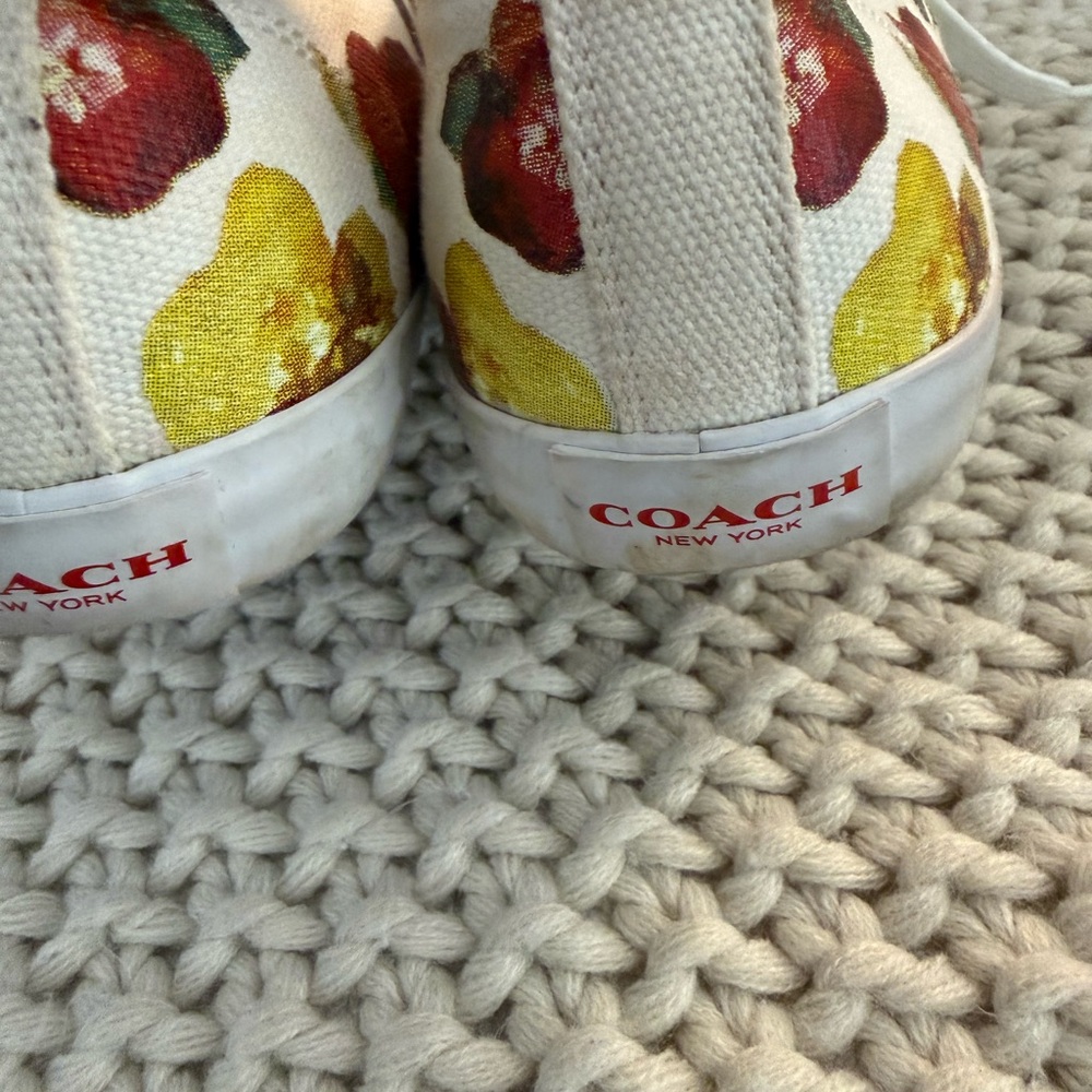 Coach White Floral Canvas Sneakers - Picture 10 of 15